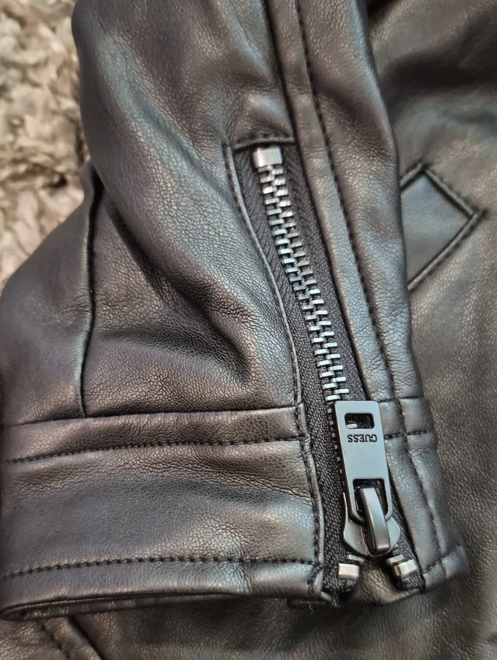 Guess Faux Leather Hooded Moto Jacket